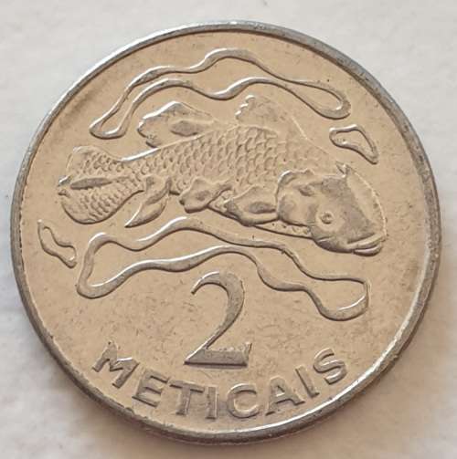 2006 - 2 METICAIS - MOCAMBIQUE - MOZAMBIQUE - COELACANTH FISH - (Nickel Plated Steel)